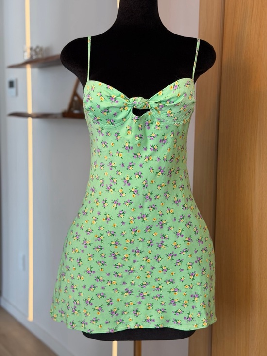 Zara Dresses & Skirts - Zara Green Floral Slip Mini Dress | Soft Muse